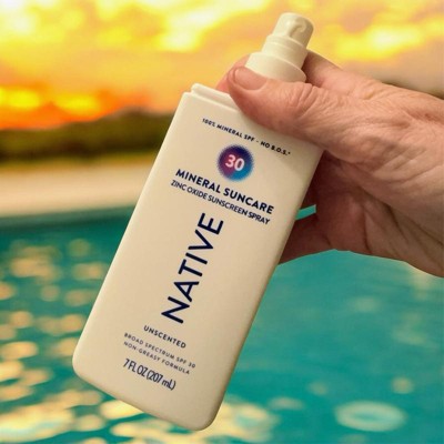 Native Mineral Sunscreen Spray - Unscented - SPF 30 - 7 fl oz : Target