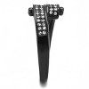 Slickblue Women's Stainless Steel Ring, Black IP Finish, Clear Crystal Stones, Fashion Band, Sizes 5-10 - 4 of 4