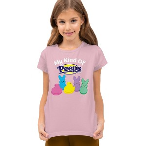 Easter My Kind Of Peeps Kids T-Shirt For Youth Pink - 1 of 4