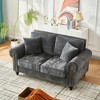 ORRD 86" Chenille 3-Seater Sofa with Wood Legs, Modern Rolled Arm Couch with Nailhead Trim for Living Room & Apartment - 3 of 4