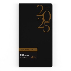 APEX 2025 Weekly Leatherette Planner - Executive Series, Pocket-size, 3.5 X 6.37 Inches, 3 Assorted Colors (48 Packs) - 1 of 4