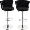 Hooseng Bar Stools Set of 2, Velvet Upholstered Bar Chairs with Black Metal Legs, Backs and Footrest Counter Height Bar Stools - 4 of 4