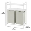 Laundry Sorter with 2 Pull-Out and Removable Bags, Laundry Basket, Laundry Hamper, 12.1 Gal Capacity per Bag - 3 of 4