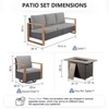 4 Pieces Patio Furniture Set with 41" Propane Fire Pit Table, Deep Seating Wicker Sofa Couch with Swivel Glider Chairs Set Patio Conversation Set - 3 of 4