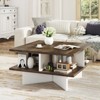 Tangkula 2-Tier Square Coffee Table w/ Storage Farmhouse Modern Accent Table Center Table - 4 of 4
