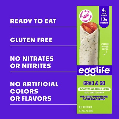 egglife Grab & Go Roasted Garlic & Herb Pepperoni & Cream Cheese - 3.2oz
