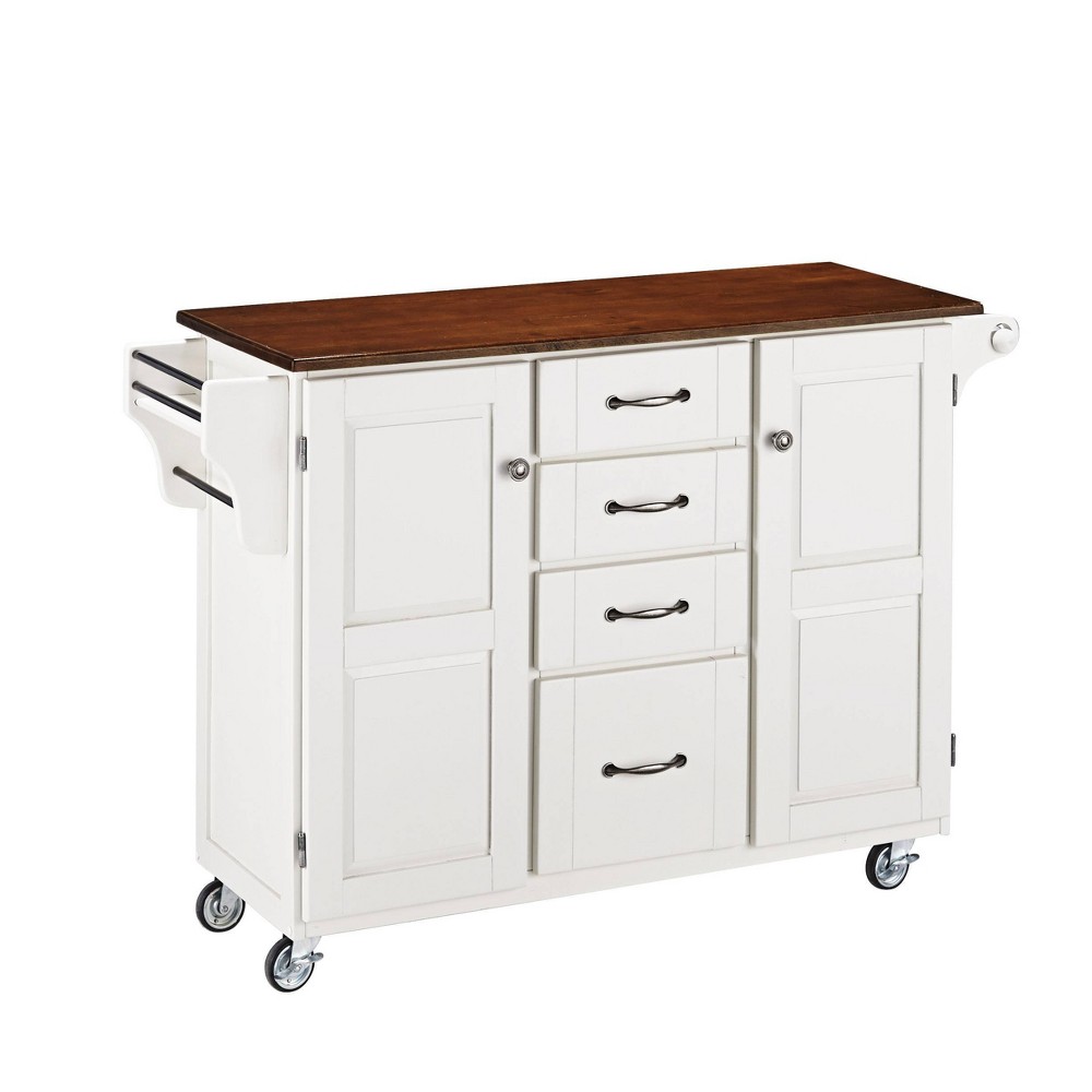 Kitchen Carts And Islands with Wood Top /White - Home Styles
