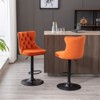 FONTOI 2 PCS Upholstered Barstools with Adjusatble Seat Height, Swivel Bar Stools with Backs for Living Room Kitchen, Orange&Black, 17.1"*45.6"*18.1" - 2 of 4