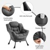 Comfy Modern Lazy Accent Chair, Modern Large Accent Lounge Armchair with Side Pocket, Comfy Leisure Sofa Reading Chair, for Bedroom - 3 of 4