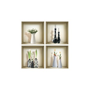 HomeRoots Set of Four jay Faux Niche 3D Peel and Stick Wall Decals - 1 of 3