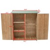 Costway Garden Outdoor Wooden Storage Shed Cabinet Double Doors Fir Wood Lockers - 2 of 4