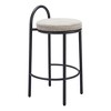 HomeRoots Set of Two 26" Beige and Black Chenille and Steel Low Back Counter Height Bar Chairs - 4 of 4