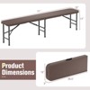 Tangkula Set Of 2 6FT Plastic Folding Bench Portable Foldable Bench Seat Rattan-Like HDPE Thickened Long Seat with Handle & Lock - 4 of 4