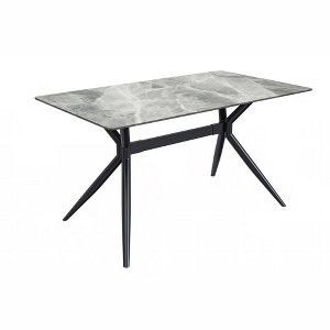LeisureMod Elega Modern Dining Table Rectangular Tabletop and Durable Black Stainless Steel Base for Kitchen and Dining Room - 1 of 4