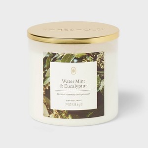 3-Wick Lidded Glass Jar Candle Water Mint and Eucalyptus 19oz - Threshold™ - 1 of 3