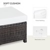 Resenkos Outdoor Footstool Footrest,20" Patio Wicker Ottoman, Multipurpose Outdoor PE Rattan Footrest, Black, Cream White - 3 of 4