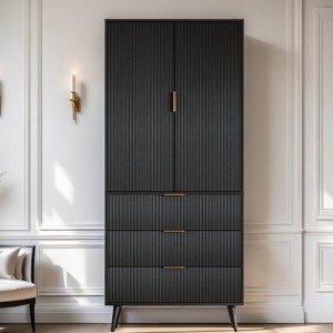 Sevobal Decorative Storage Cabinets ， Kitchen Bedroom and Living Room Clothes Bathroom Locker Black 31.5*15.7*71 - 1 of 4
