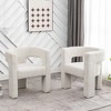 KINWELL 28" Wide Boucle Upholstered Square Armchair (Set of 2) - 2 of 4