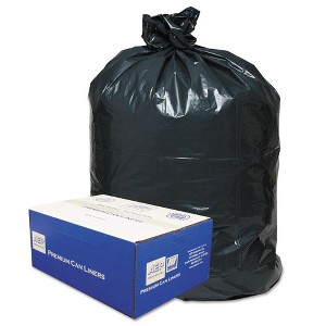 Classic Linear Low-Density Can Liners, 30 gal, 0.71 mil, 30" x 36", Black, 25 Bags/Roll, 10 Rolls/Carton - 1 of 2