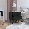 TIRAMISUBEST Mid-Century Nightstand - 2-Drawer Bedside Table with Hairpin Legs, Black - 3 of 4