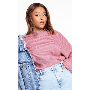 Women's Plus Size Angel Sleeve Sweater - musk | CITY CHIC - 1 of 4