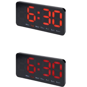 REGALWOVEN 2 Pcs Plastic Digital Dimmable Big Numbers Display Table Clock 8.3 x 4.3 x 1.2 Inches - 1 of 4