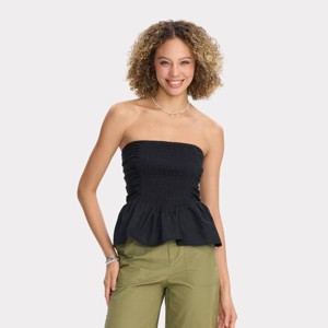 Women's Smocked Peplum Tube Top - Universal Thread™ - 1 of 3