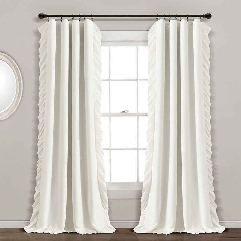 Reyna 100% Lined Blackout Window Curtain Panel White Single 54X84, 1 of 7