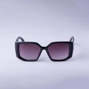 Women's Angular Square Sunglasses - A New Day™ Black - 1 of 2