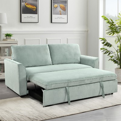 VASIP Sleeper Sofa Bed with USB Port, 3-in-1 adjustable sleeper with pull-out bed, 2 lumbar pillows and side pocket