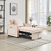 TiramisuBest Convertible 3-in-1 Chair Bed, Modern Velvet Folding Sofa Recliner for Adults, Creamy White - 2 of 4