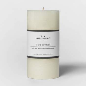 6" x 3" Pillar Candle Soft Cotton White - Threshold™