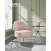 VASAGLE Accent Chair, Velvet Vanity Chair with Metal Legs, Shell-Shaped Back, Wide Seat, Luxury Style, Comfy Chair - 2 of 4
