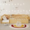 Full Size Floor Bed Frame with High Rails, Light and Storage Shelf - 2 of 4