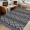 Hallway Runner Rug Washable Soft Non Slip Geometric Area Rug, Low Pile Stain Resistant Distressed Floor Carpet, Faux Wool Carpet for Entryway - 4 of 4