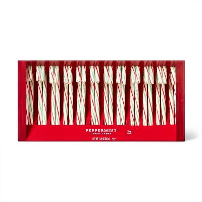 Holiday Peppermint Green & Red Candy Canes - 11.4oz/24ct - Wondershop™