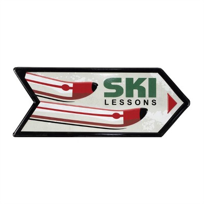 Metal Ski Lessons Sign (Set of 2)