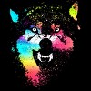 Men's Design By Humans Technicolor Wolf By clingcling T-Shirt - 2 of 4