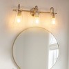 DORESshop 24 in. 3-Light Brushed Nickel Vanity Light with Crackle Glass Shades, Modern Wall Sconce for Bathroom, Vanity, or Mirror - 2 of 4