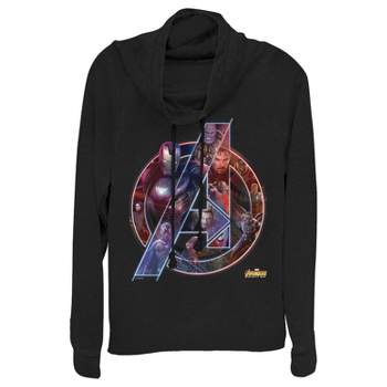 Juniors Womens Marvel Avengers: Infinity War Logo Cowl Neck Sweatshirt