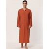 Lars Amadeus Men's Cotton Side Split Long Sleep Nightgown with Pockets - 2 of 4