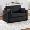 Convertible Chaise Lounge Twin Size Sofa Bed Sleeper Sofa Loveseat with Foldable Mattress, Foldable Side Table, Storage Pocket & USB Ports-ModernLuxe - 2 of 4