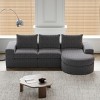 Modern Curved Chenille Sectional Sofa with Chaise Lounge, Convertible L-Shaped 3-Seat Modular Couch for Living Room & Bedroom–The Pop Home - 2 of 4