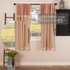 Sawyer Mill Red Chambray Solid Short Panel with Attached Patchwork Valance Set of 2 63x36 - 2 of 4
