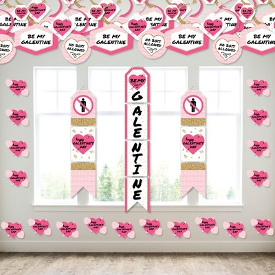 Big Dot of Happiness Be My Galentine - Wall and Door Hanging Decor - Galentine's & Valentine's Day Party Room Decoration Kit