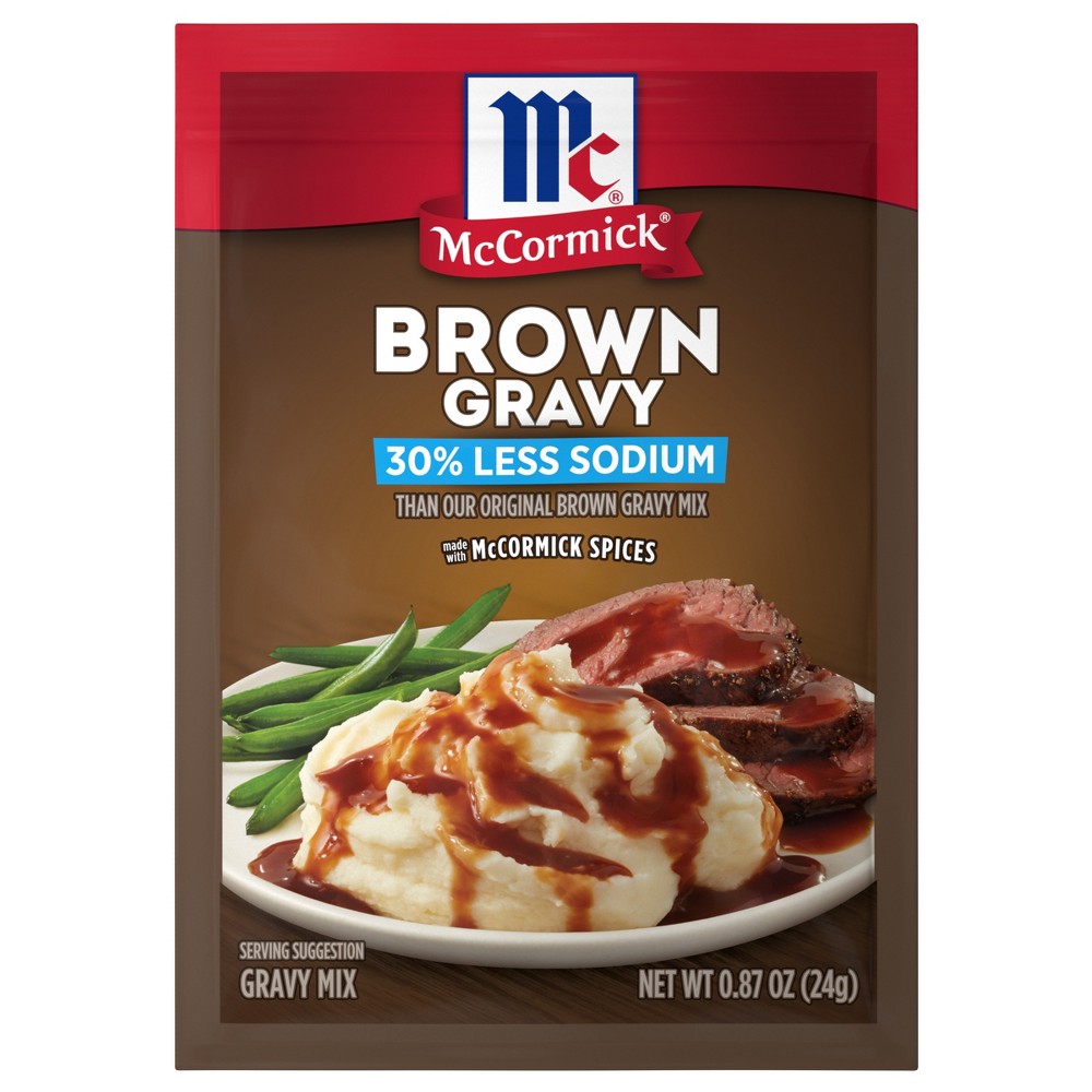 UPC 052100762494 product image for McCormick 30% Less Sodium Brown Gravy Mix - 0.87oz | upcitemdb.com