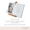 Twine Tablet Stand, Acacia Wood Tablet Holder, Cookbook Stand, Rustic Farmhouse Book Holder and Display, Acacia Wood, Set of 1 - 2 of 4