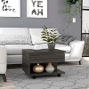 Vynxaria Lift Top Coffee Table with Casters & One Shelf - Espresso, Concealed Storage - 2 of 4
