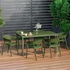 WestinTrends Playa 7-Piece Outdoor Metal Rectangle Patio Dining Table Set With Stackable Patio Dining Chairs - 2 of 4