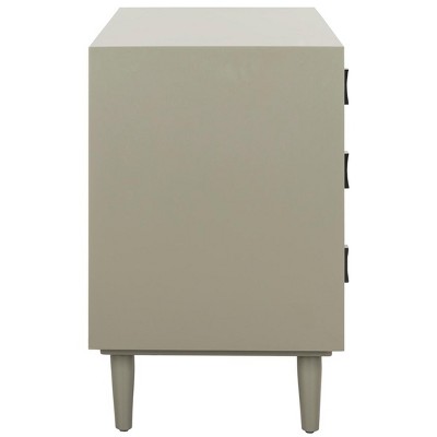Transitional Gray 3-Drawer Chest with Black Metal Hardware